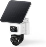 eufy Security eufyCam S4, kabellose Solar‑Outdoor‑Überwachungskamera, 3‑Linsen Bullet‑PTZ‑Kamera, 4K UHD, 360° Multi‑Kamera‑Auto‑Tracking, 8× Hybridzoom, Farbnachtsicht, kompatibel mit HomeBase S380