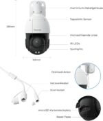 Reolink Smart 4K/8MP UHD PTZ Dome Überwachungskamera Aussen mit revolutionären 16X optischem 3D-Zoom, Farbnachtsicht, Personen-/Fahrzeug-/Tiererkennung, Zwei-Wege-Audio, 24/7 Aufzeichnung, RLC-823S2
