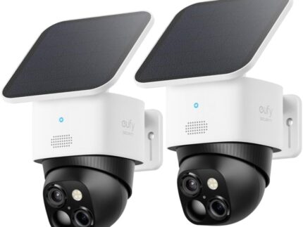 eufy Security SoloCam 2pack, Überwachungskamera aussen solar, 360°-Überwachung, Keine Toten Winkel, Überwachungskamera aussen mit 2,4-GHz-WLAN, Gebührenfreie Nutzung, HomeBase 3 kompatibel