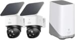 eufy Security SoloCam 2pack, Überwachungskamera aussen solar, 360°-Überwachung, Keine Toten Winkel, Überwachungskamera aussen mit 2,4-GHz-WLAN, Gebührenfreie Nutzung, HomeBase 3 kompatibel