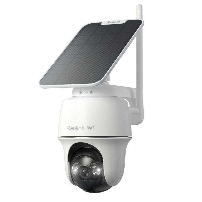 Reolink 4K PT Solar Überwachungskamera Aussen Set Outdoor Akku mit Home Hub, 360° Schwenkbare, Farbnachtsicht, Lokaler Speicher, Ohne ABO-Gebühren, Argus PT Ultra 2-Kamera-Set, mit Solarpanel