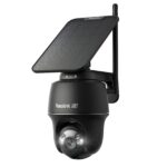 Reolink 4K PT Solar Überwachungskamera Aussen Set Outdoor Akku mit Home Hub, 360° Schwenkbare, Farbnachtsicht, Lokaler Speicher, Ohne ABO-Gebühren, Argus PT Ultra 2-Kamera-Set, mit Solarpanel