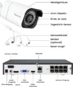 Reolink 4K Überwachungskamera Aussen Set, 8CH Videoüberwachung mit 4X 8MP PoE IP Kamera und 2TB HDD NVR für 24/7 Aufnahme Innen Outdoor, Personenerkennung und Fahrzeugerkennung, IP67, RLK8-800B4