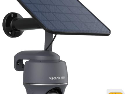 Reolink 4K 4G LTE Überwachungskamera Aussen mit SIM Karte Ohne WLAN, 355°&140° PTZ Solar Kamera Outdoor mit 8MP Farbnachtsicht, 32GB microSD-Karte, Go PT Ultra (Grau) +Solarpanel
