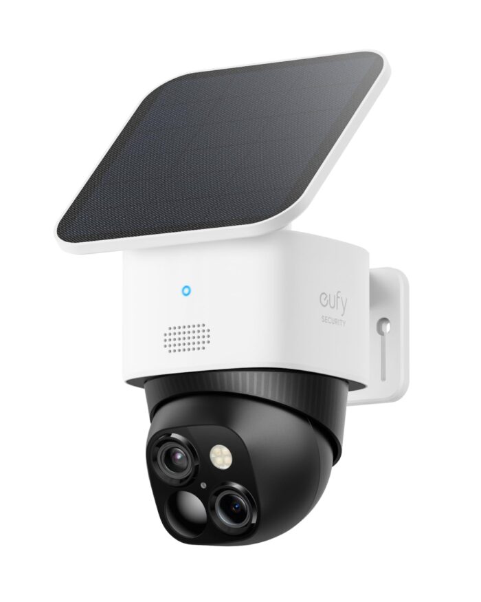 eufy Security SoloCam 2pack, Überwachungskamera aussen solar, 360°-Überwachung, Keine Toten Winkel, Überwachungskamera aussen mit 2,4-GHz-WLAN, Gebührenfreie Nutzung, HomeBase 3 kompatibel