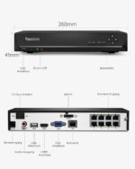 Reolink 8CH 4K PoE NVR Überwachungssystem Rekorder mit 2TB Festplatte, Videoüberwachung für Haus, Innen, Aussen Sicherheit. Unterstützt 16MP/12MP/4K/5MP/4MP HD IP Kameras, RLN8-410