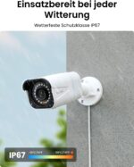 Reolink 4K Überwachungskamera Aussen Set, 8CH Videoüberwachung mit 4X 8MP PoE IP Kamera und 2TB HDD NVR für 24/7 Aufnahme Innen Outdoor, Personenerkennung und Fahrzeugerkennung, IP67, RLK8-800B4