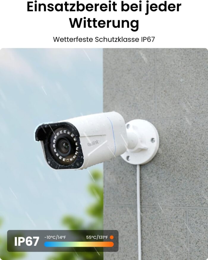 Reolink 4K Überwachungskamera Aussen Set, 8CH Videoüberwachung mit 4X 8MP PoE IP Kamera und 2TB HDD NVR für 24/7 Aufnahme Innen Outdoor, Personenerkennung und Fahrzeugerkennung, IP67, RLK8-800B4