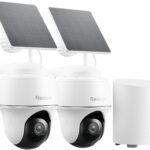 Reolink 2K Überwachungskamera Aussen Set WLAN mit Solar-/Akkubetrieb, 360° Schwenkbare, KI-Erkennung, Zentralverwaltung & Lokalspeicher, Ohne ABO-Gebühren, Home Hub Mini + 2xArgus PT Lite +Solarpanel