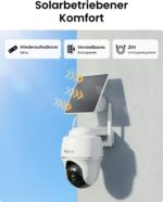 Reolink 2K Überwachungskamera Aussen Set WLAN mit Solar-/Akkubetrieb, 360° Schwenkbare, KI-Erkennung, Zentralverwaltung & Lokalspeicher, Ohne ABO-Gebühren, Home Hub Mini + 2xArgus PT Lite +Solarpanel