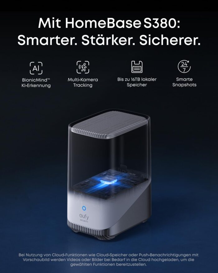 eufyCam S4 2‑Kamera‑Set, kabellose Solar‑Überwachungskamera außen, 3‑Linsen Bullet‑PTZ‑Kamera, 4K UHD, 360° Multi‑Kamera‑Tracking, Auto‑Tracking, 8× Hybridzoom, Farbnachtsicht, 16TB lokaler Speicher