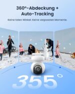 Reolink Altas PT Ultra, Erste 4K Solar Überwachungskamera Aussen Akku mit Daueraufzeichnung, Auto-Tracking, 10s Voraufzeichnung, ColorX-Nachtsicht, 8MP PT WLAN Kamera Outdoor, Wi-Fi 6, mit Solarpanel