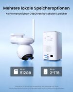 Reolink Altas PT Ultra, Erste 4K Solar Überwachungskamera Aussen Akku mit Daueraufzeichnung, Auto-Tracking, 10s Voraufzeichnung, ColorX-Nachtsicht, 8MP PT WLAN Kamera Outdoor, Wi-Fi 6, mit Solarpanel