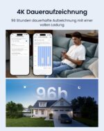 Reolink Altas PT Ultra, Erste 4K Solar Überwachungskamera Aussen Akku mit Daueraufzeichnung, Auto-Tracking, 10s Voraufzeichnung, ColorX-Nachtsicht, 8MP PT WLAN Kamera Outdoor, Wi-Fi 6, mit Solarpanel
