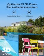 Reolink 4K 8MP UHD PTZ Outdoor Überwachungskamera PoE mit 5X 3D optischem Zoom, Auto-Tracking, Farbnachtsicht, smarte Personen-/Fahrzeug-/Tier-Erkennung, Zwei-Wege-Audio, 24/7 Aufzeichnung, RLC-823S1
