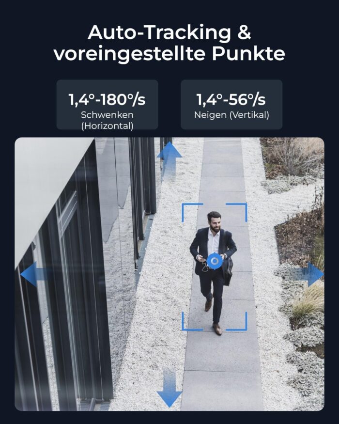 Reolink Smart 4K/8MP UHD PTZ Dome Überwachungskamera Aussen mit revolutionären 16X optischem 3D-Zoom, Farbnachtsicht, Personen-/Fahrzeug-/Tiererkennung, Zwei-Wege-Audio, 24/7 Aufzeichnung, RLC-823S2