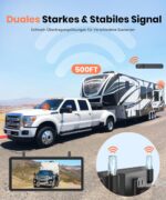 AUTO-VOX 7,2" DVR Solar Rückfahrkamera Kabellos, 2Min Schnellinstallation, 1080P Batteriebetriebene, Unterstützt 2 Kanäle, IP69K Wasserdicht Rückfahrkamera Funk für PKW/SUV/Transporter/LKW/Anhänger