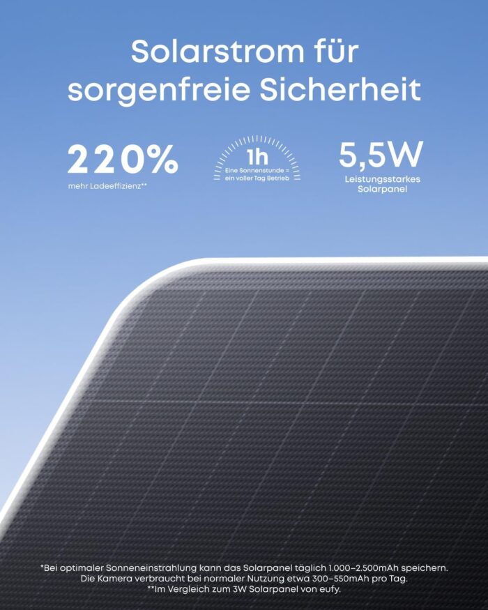 eufy Security eufyCam S4, kabellose Solar‑Outdoor‑Überwachungskamera, 3‑Linsen Bullet‑PTZ‑Kamera, 4K UHD, 360° Multi‑Kamera‑Auto‑Tracking, 8× Hybridzoom, Farbnachtsicht, kompatibel mit HomeBase S380