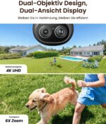 Reolink TrackFlex Floodlight WiFi, 4K Wi-Fi 6 PTZ Überwachungskamera Aussen mit 3000 Lumen Flutlicht(3000K~6500K), Auto-Tracking-Zoom, WLAN Kamera Outdoor mit Lokaler KI-Videosuche, 270° PIR-Erkennung