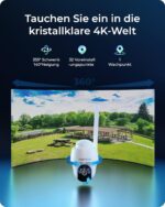 Reolink 4K 3G/4G LTE Überwachungskamera mit SIM Karte, 355°&140° PTZ Solar Kamera Outdoor mit 8MP Farbnachtsicht, Person/Auto/Haustiererkennung, 32GB microSD-Karte, Go PT Ultra+6W Solarpanel